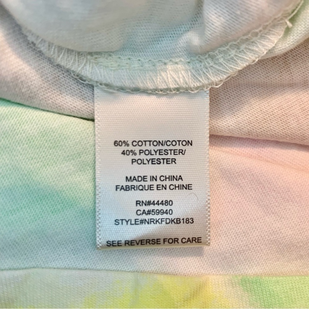 NWT Love, Fire Dress XL Jrs Pastel Green Pink TieDye Cotton Mini Sleeveless NEW - Picture 10 of 16